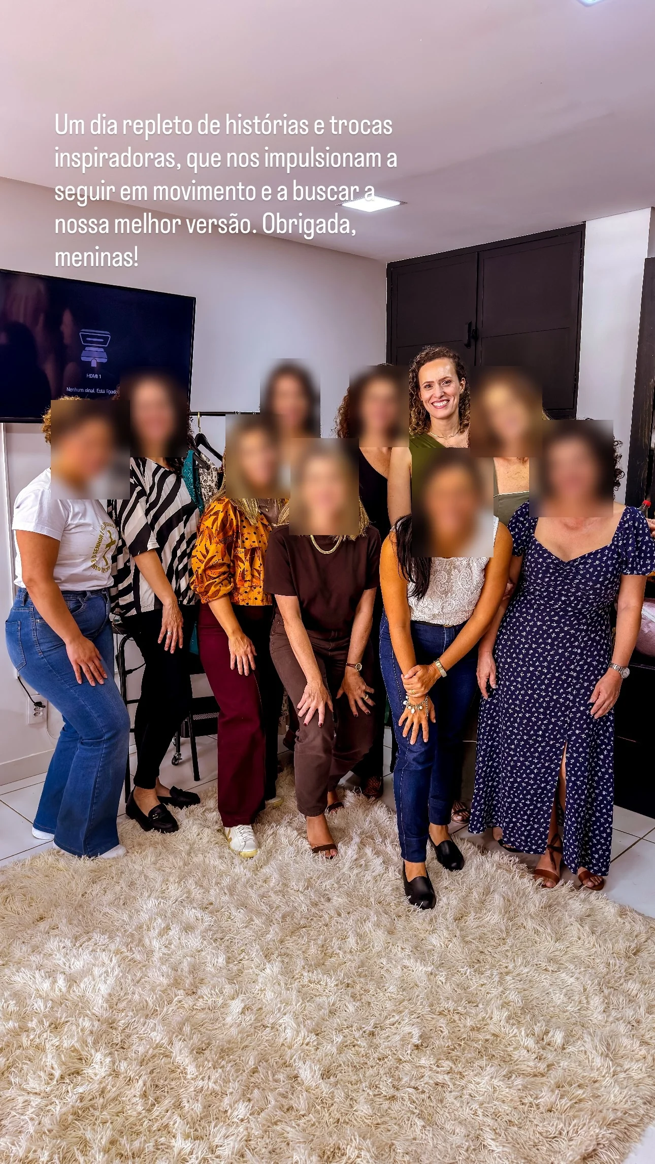 Encontro presencial do Estilo Sem Estresse: Gabriela com um grupo de alunas
